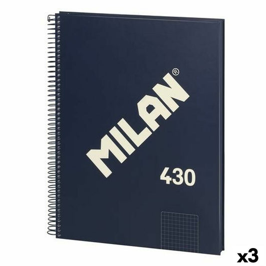 Muistikirja Milan 430 Sininen A4 80 Levyt (3 osaa)