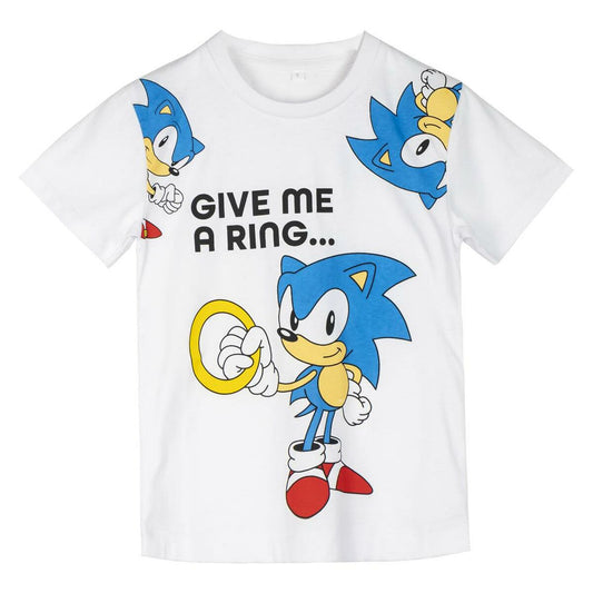 Lasten Lyhythihainen paita Sonic Valkoinen