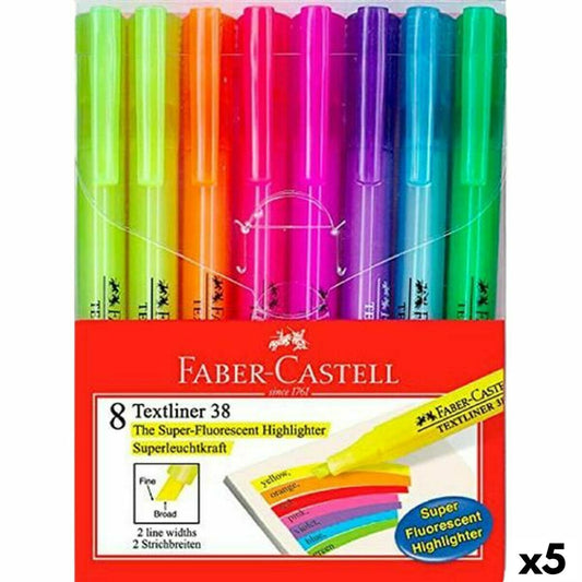 Valoa heijastava kynäsetti Faber-Castell Textliner 38 5 osaa