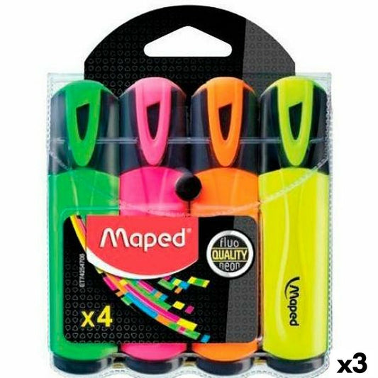 Valoa heijastava kynäsetti Maped Fluor Quality Neon Monivärinen (3 osaa)