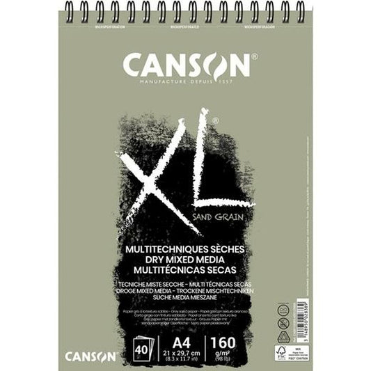 Drawing pad Canson Touch XL Harmaa 160 g 40 Levyt 5 osaa Spiraali (210 x 297 mm)