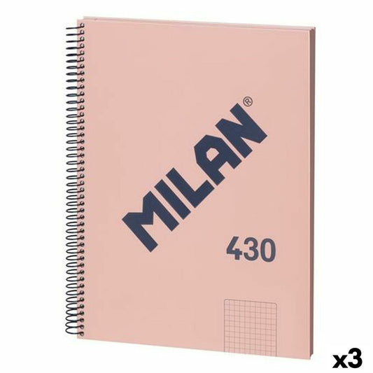 Muistikirja Milan 430 Pinkki A4 80 Levyt (3 osaa)