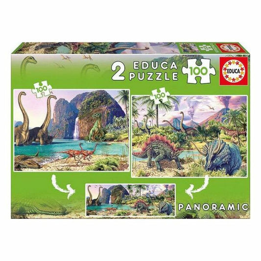 Lasten palapeli Dino World Educa 200 Kappaletta (2 x 100 pcs)