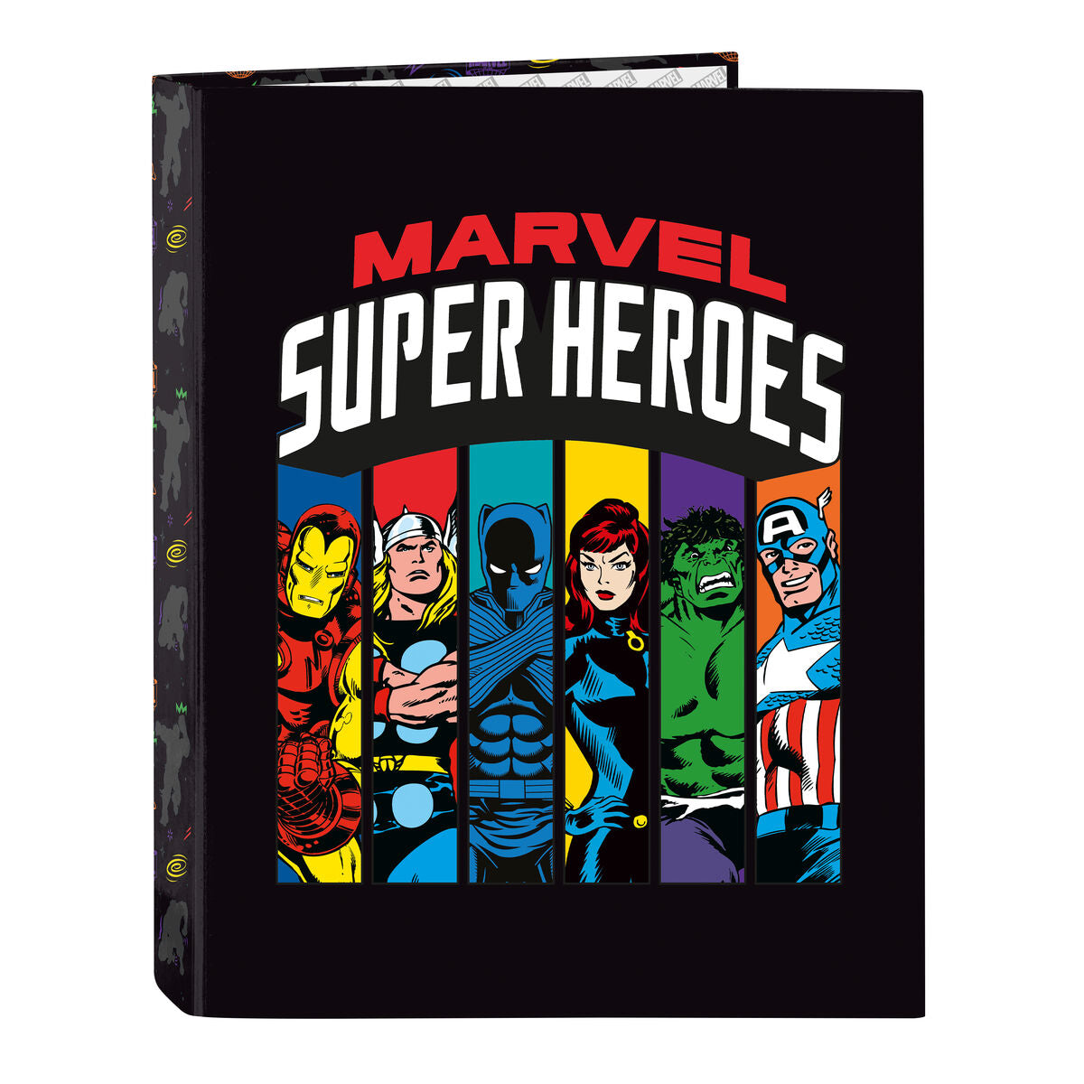 Rengaskansio The Avengers Super heroes Musta A4 (26.5 x 33 x 4 cm)