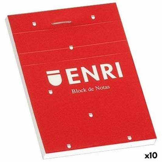 Muistio ENRI Punainen 80 Levyt A6 (10 osaa)
